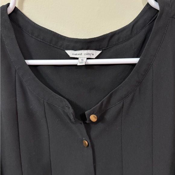 Naked Zebra Multicolored Sleeveless Blouse with Mandarin Collar - Picture 3 of 4